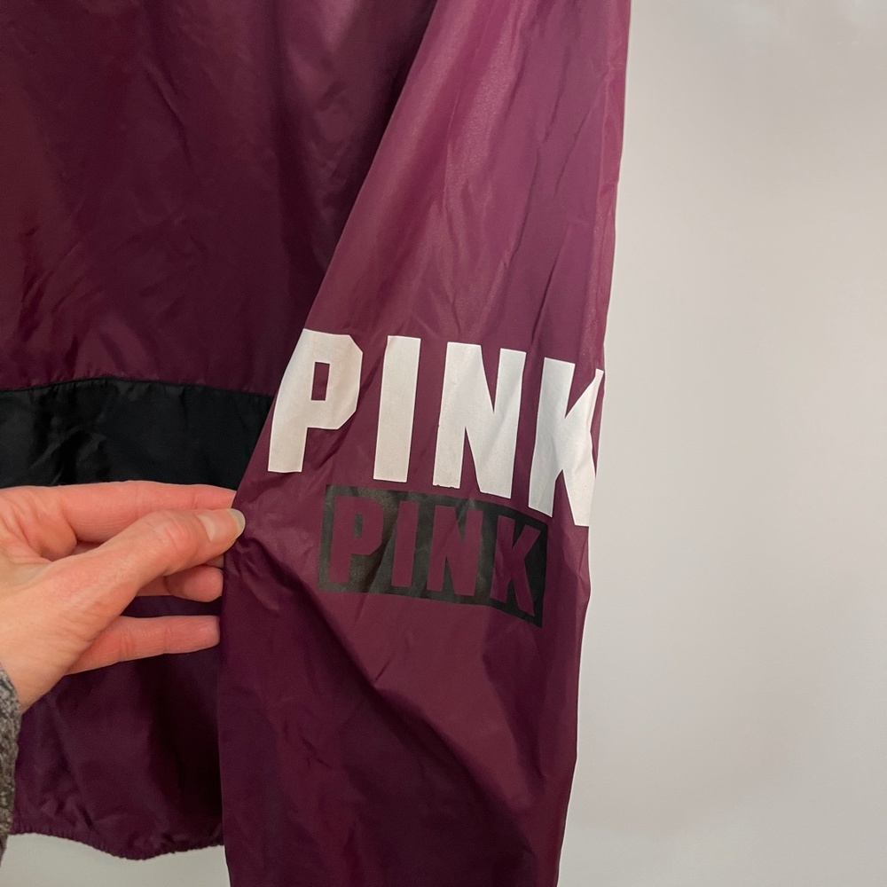 PINK Victoria's Secret Partial Zip‎ Hooded Raincoat Size XS-S - Picture 5 of 7